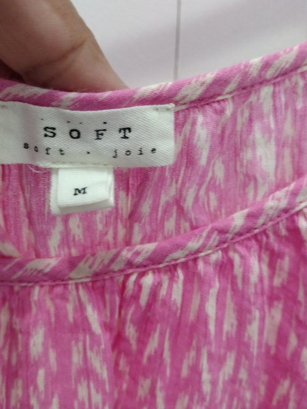 Soft Joie Pink Print Cami Top Medium 100% Cotton Adjustable Straps Summer - Picture 4 of 7